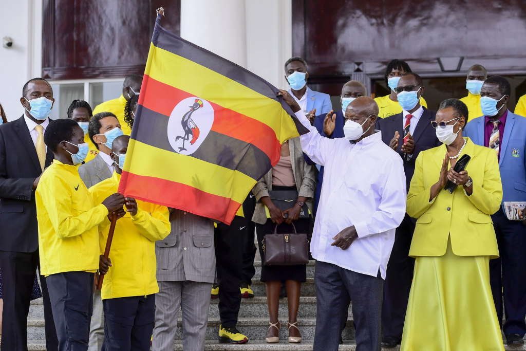 HE President Museveni and First Lady Janet Museveni Flag off the Olympic Team at State House Entebbe - 16-July-2024