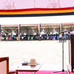 President Museveni addressing the members of parliament sittimg at Kaunda grounds in Gulu City on Thursday PPU Photo