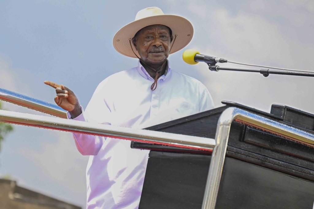 President Museveni at a Rally After Commissioning Kaguta Building