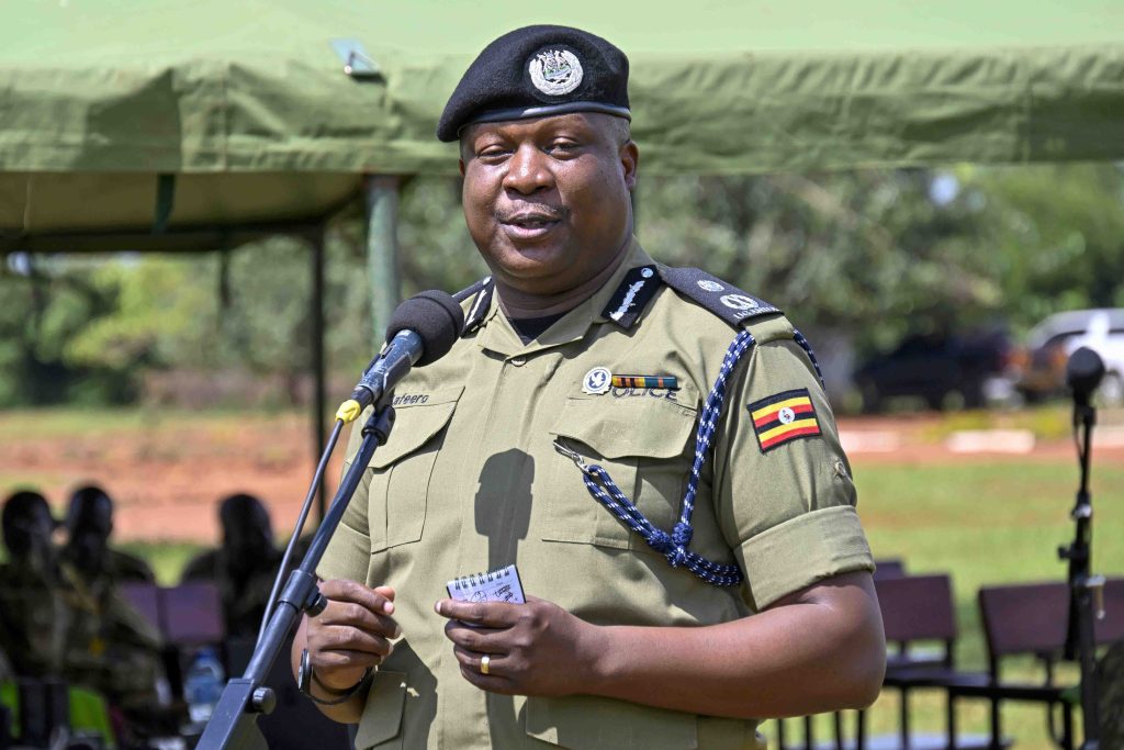 Director Human Resource and Development and Training AIGP Moses Kafeero making his remarks during the Passing out of PPG Trainees at the Police Presidential Guard  Special Force Training School Fort Samora Machel in Kaweweta on the 22nd October 2024. Photo by PPU/Tony Rujuta.