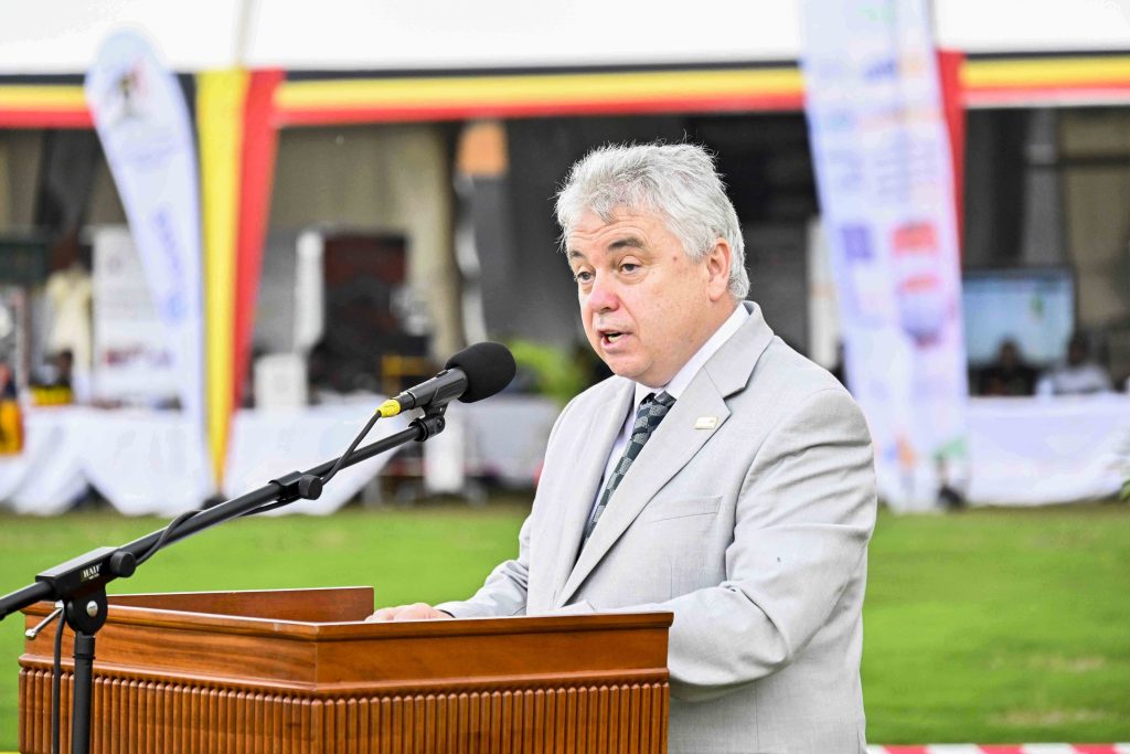 Ambassador of Ireland to Uganda H.E. Kevin Colgan making his remarks during the World Teacher’s Day Celebrations at Lugogo, Kampala on the 19th October 2024. Photos by PPU/Tony Rujuta.