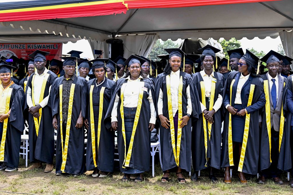 President Museveni at the1st Graduation of Kiswahili Cadres at Kyambogo University