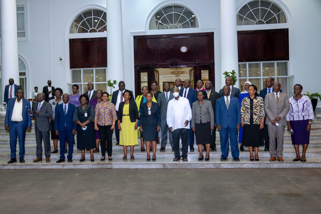 President Museveni on Thursday 17th October 2024 meeting Permanent Secretaries at State House Entebbe