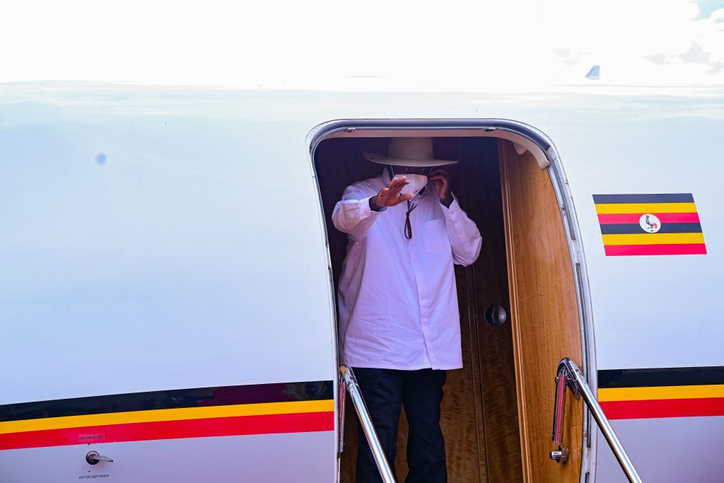 President Museveni departs Kilimanjaro International airport in Tanania for Entebbe after attending the EAC summit in Arusha PPU Photo