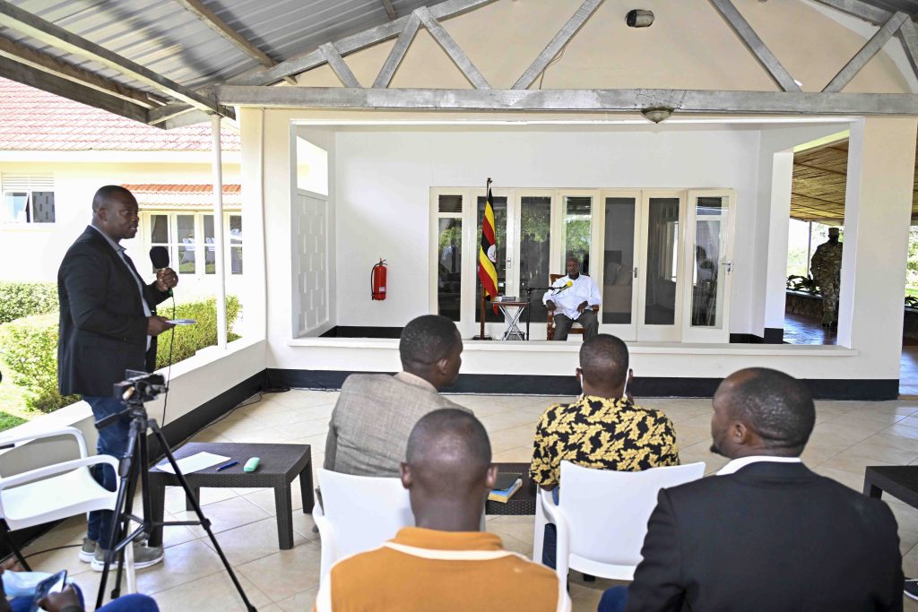 President Museveni press briefing with journalists from Bukedi sub region held 9-Nov-2024 at Mbale State Lodge in Mbale City