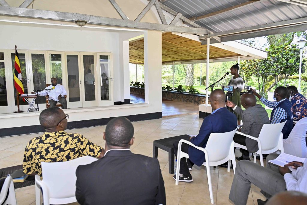 President Museveni press briefing with journalists from Bukedi sub region held 9-Nov-2024 at Mbale State Lodge in Mbale City