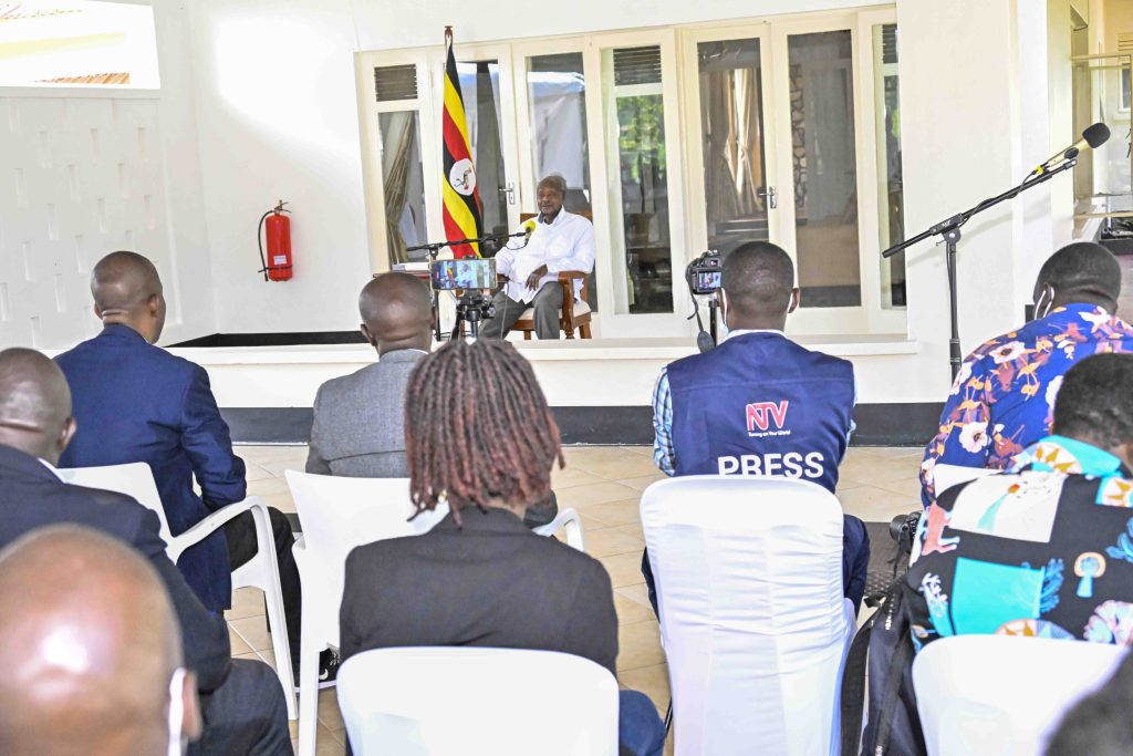 President Museveni press briefing with journalists from Bukedi sub region held 9-Nov-2024 at Mbale State Lodge in Mbale City