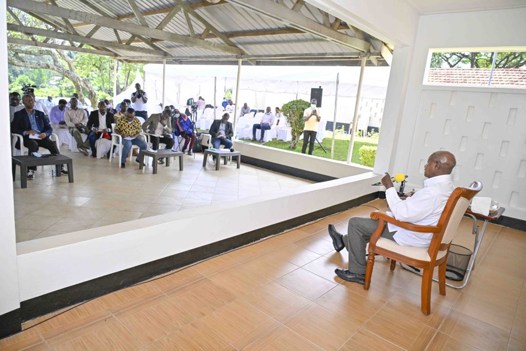 President Museveni press briefing with journalists from Bukedi sub region held 9-Nov-2024 at Mbale State Lodge in Mbale City