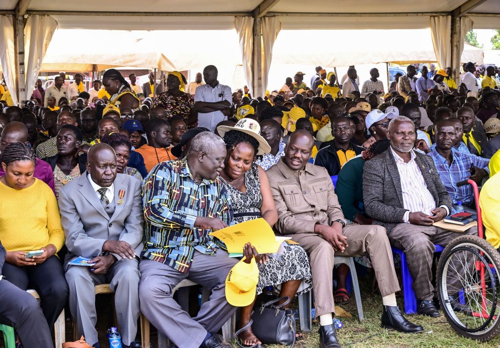 Some of the people who turned up for the PDM rally in Kaberamaido town listening to President Musevenis address on Wednesday PPU Photo