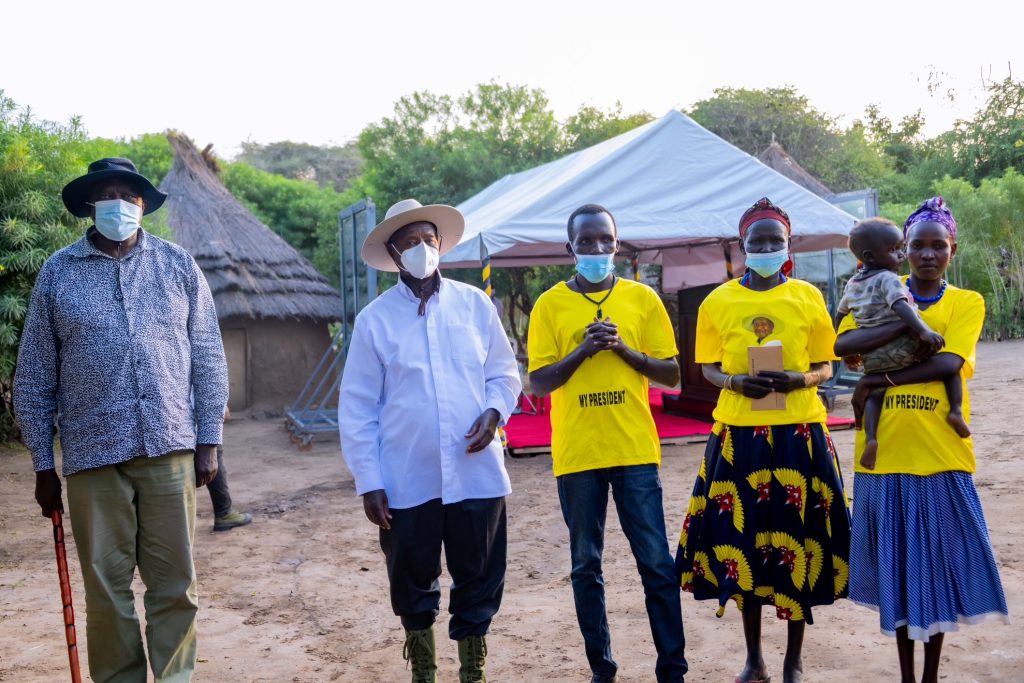 President Museveni Visits Lokong Emmanuel Losike a piggery farmer in Kakomokwee Village Loregae Nakapiripirit District