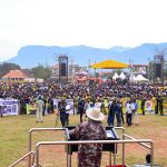 President Museveni addressing a mamoth PDM rally at Maluku grounds in Mbale City on Thursday PPU Photo