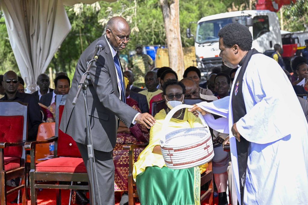 President Museveni at Thanksgiving service for Hon Lt Col RTD Dr and Mrs Bright Rwamirama