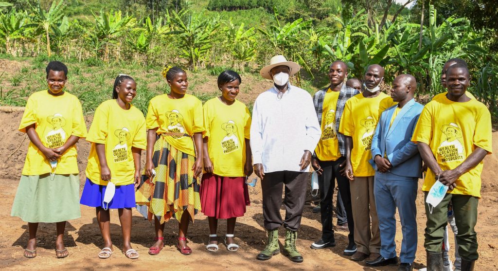 President Museveni in Busituma 1 village Makenya Parish Makenya Sub-County Butiru County in Manafwa district at the home of Mr John Namukhono