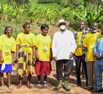 President Museveni in Busituma 1 village Makenya Parish Makenya Sub-County Butiru County in Manafwa district at the home of Mr John Namukhono