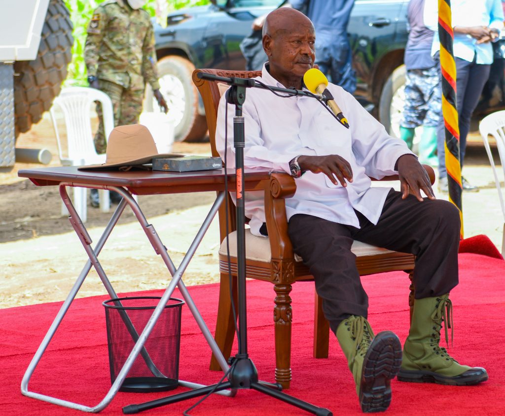 President Museveni in Busituma 1 village Makenya Parish Makenya Sub-County Butiru County in Manafwa district at the home of Mr John Namukhono