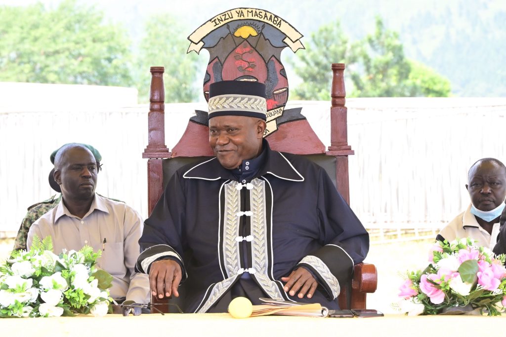 President Museveni inspects some of the metal products being made by the welding students at the Bugisu Industrial Hub in Lukhonge Mbale district on Wednesday shortly after commissioning the skilling facility. PPU Photo