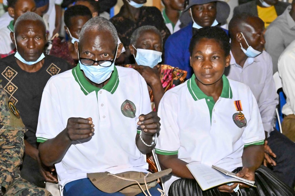 Kazibwe Michael and his wife Kazibwe Prossy a PDM model farmer at Kazibwe Family Mixed Farm in Namazala LC 1 Village, Busede Sub-County, Butembe County, Jinja District, this was during the Presidential Zonal Tour for Busoga Sub-region on the 22nd January 2024. Photos by PPU/Tony Rujuta.