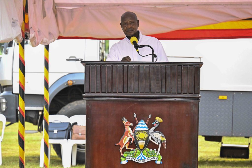 President Yoweri Kaguta Museveni delivering his speech during the PDM Presidential Zonal Tour for Busoga Sub-region at Muyege district play ground in Igamba cell, Ikurwe ward, Mayuge town council on the 23rd January 2024. Photos by PPU/Tony Rujuta.