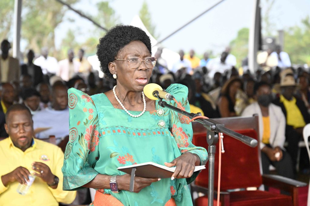 The Deputy Prime Minster Rebbecca Kadaga delivering her speech during the PDM Presidential Zonal Tour for Busoga Sub-region at Muyege district play ground in Igamba cell, Ikurwe ward, Mayuge town council on the 23rd January 2024. Photos by PPU/Tony Rujuta.