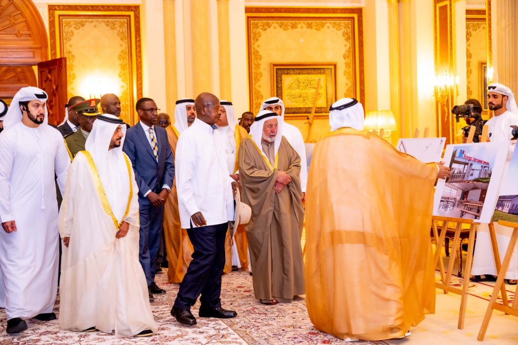 President Museveni visiting His Highness Dr Sultan bin Mohamed Al Qasimi the Supreme Council Member of the UAE and Ruler of Sharjah