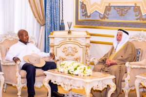 President Museveni visiting His Highness Dr Sultan bin Mohamed Al Qasimi the Supreme Council Member of the UAE and Ruler of Sharjah