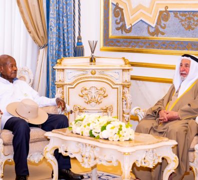 President Museveni visiting His Highness Dr Sultan bin Mohamed Al Qasimi the Supreme Council Member of the UAE and Ruler of Sharjah