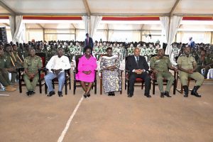 The Vice President Maj. (Rtd) Jessica Alupo and the Commissioner for National Secretariat for Patriotism Hellen Seku in a group photo after the Patriotism Ideology Training for Student Leaders from Universities across the Country organized by the National Secretariat for Patriotism Corps Office of the President at Nkumba University on the 9th January 2025. Photo by PPU/Tony Rujuta.