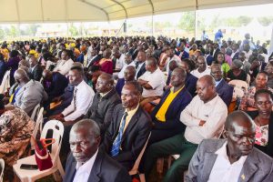 President Museveni addressing leaders from the Lango subregion at Ikwera Boma play ground in Aduku town council Kwania district