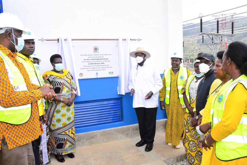 President Museveni commissioning the Mirama-Kabale high voltage power-line and its substation at Hamuko village in Rubanda district - 12-Feb-2025