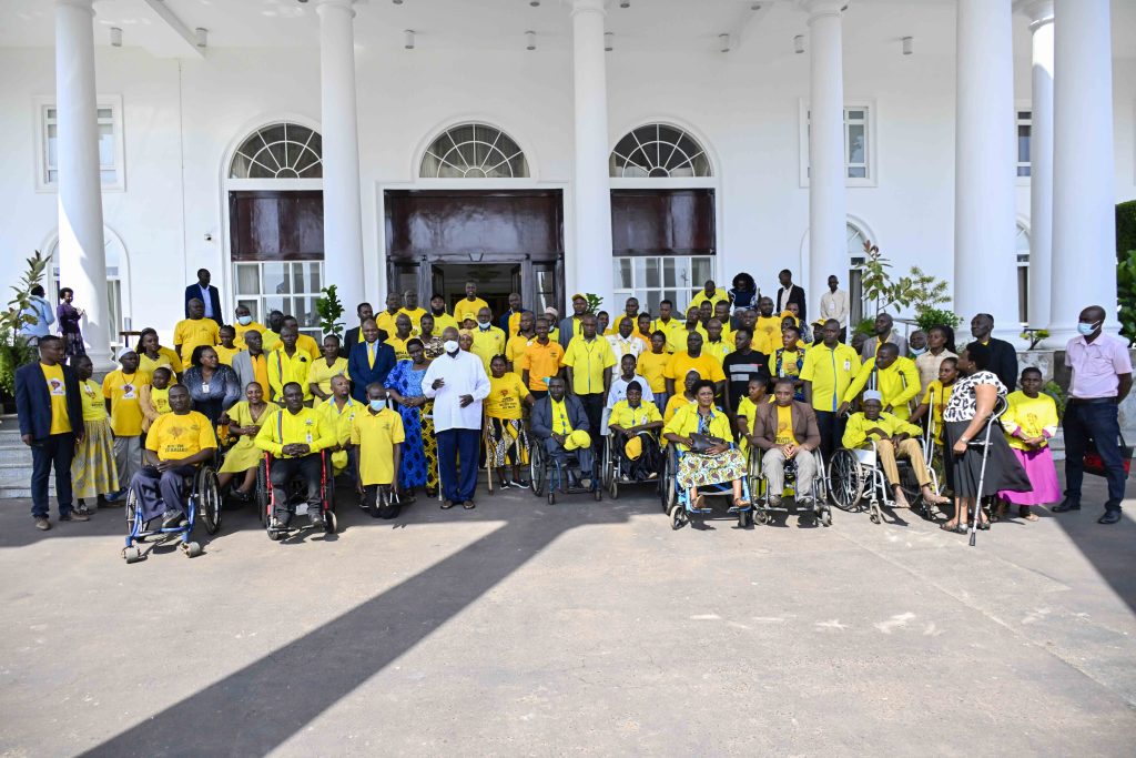 President Museveni meeting a group of PWDs led by Hon Hellen Grace Asamo the Minister of State for Disability Affairs at State House Entebbe