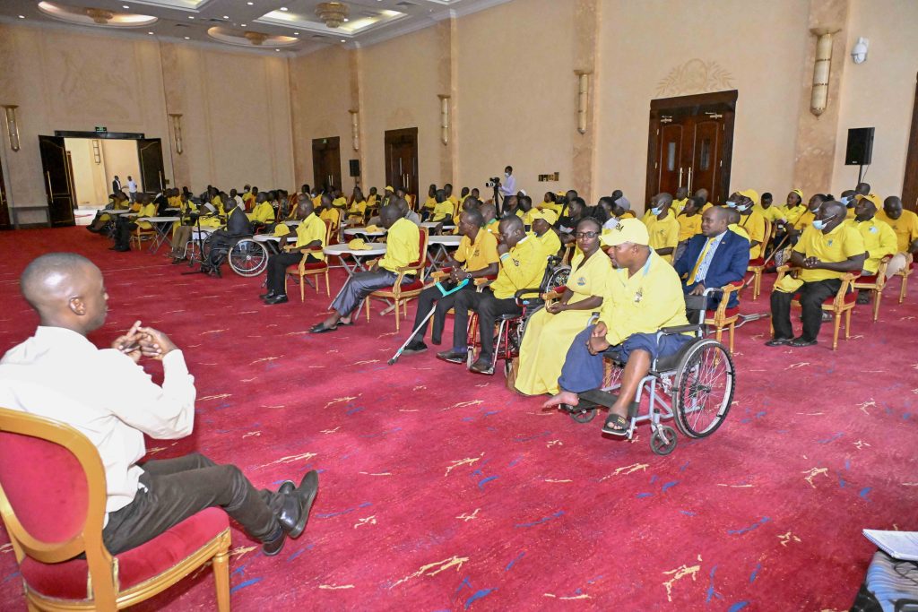 President Museveni meeting a group of PWDs led by Hon Hellen Grace Asamo the Minister of State for Disability Affairs at State House Entebbe