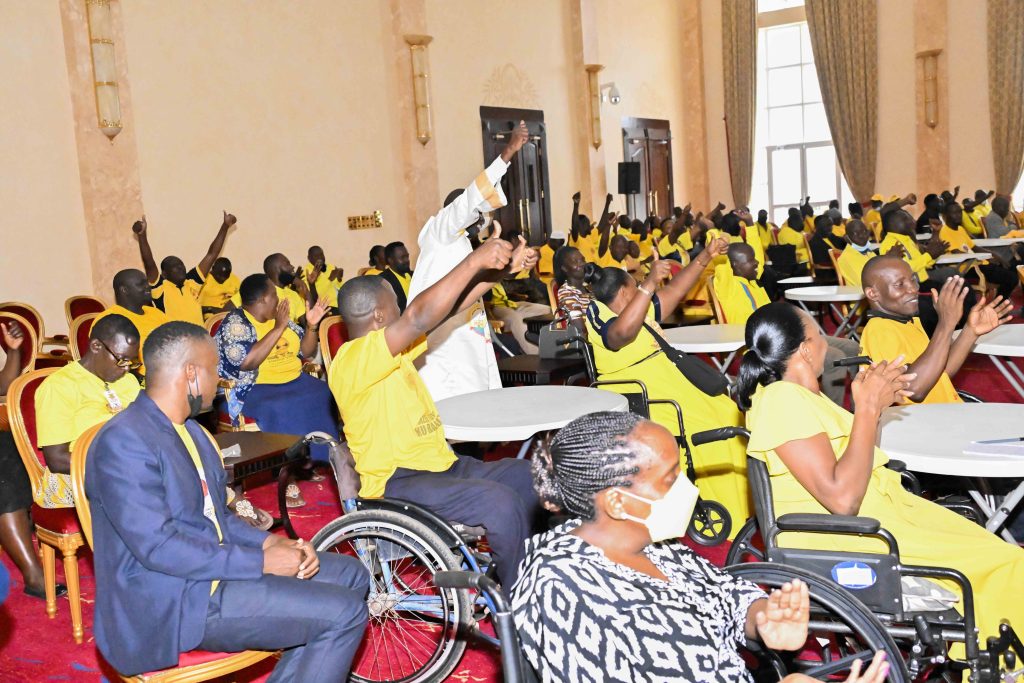 President Museveni meeting a group of PWDs led by Hon Hellen Grace Asamo the Minister of State for Disability Affairs at State House Entebbe