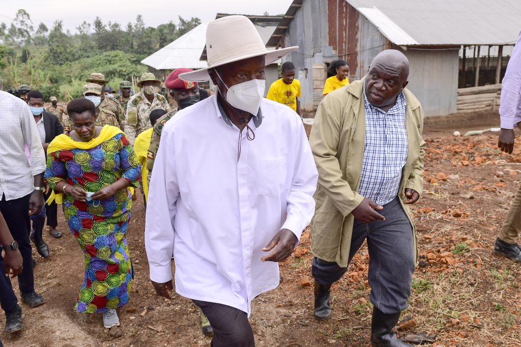 PDM - President Museveni visits Farmer in Hoima - Irumba David is an established model farmer in Bunyoro Sub-Region - 45000 layers 3acres of coffee and 50 goats