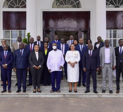 President Yoweri Museveni meeting the Zambian Speaker of Parliament & President of the Forum of Parliaments of the International Conference on the Great Lakes Region, Rt. Hon. Nelly Butete Kashumba Mutti- and the Ugandan Speaker, Rt. Hon. Anita Annet Among, along with their respective delegations, at State House Entebbe on 10th March 2025.