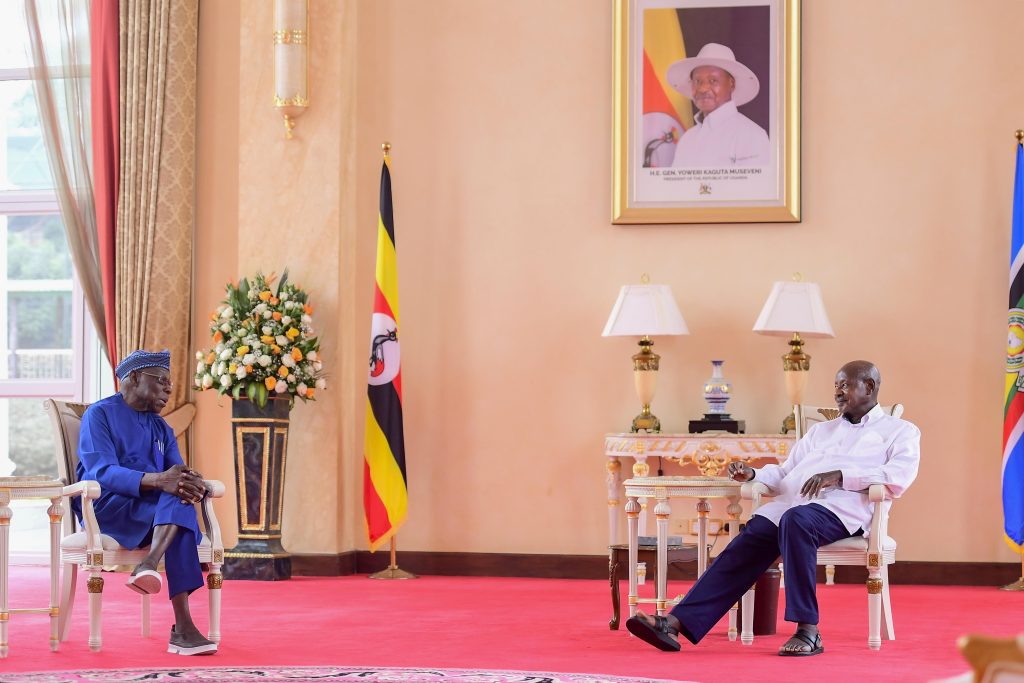 President Museveni meeting former Nigerian President HE Olusegun Obasanjo at State house - Entebbe