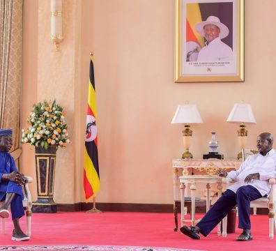 President Museveni meeting former Nigerian President HE Olusegun Obasanjo at State house - Entebbe