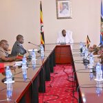 President Yoweri Kaguta Museveni in a meeting with the Kenya High Commissioner to Uganda His Excellency Joash Maang and his delegation at the State House Entebbe on 28th July 2025. Photo by PPU/ Tony Rujuta.