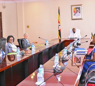 President Yoweri Kaguta Museveni in a meeting when the outgoing country manager World Bank Country Manager for Uganda R. Mukami Kariuki bids farewell to the President in the presence of the Director of Strategy and Operations in the Office of the World Bank's Managing Director of Development Policy and Partnerships Qimiao Fan at the State House Entebbe on 28th July 2025. Photos by PPU/ Tony Rujuta.