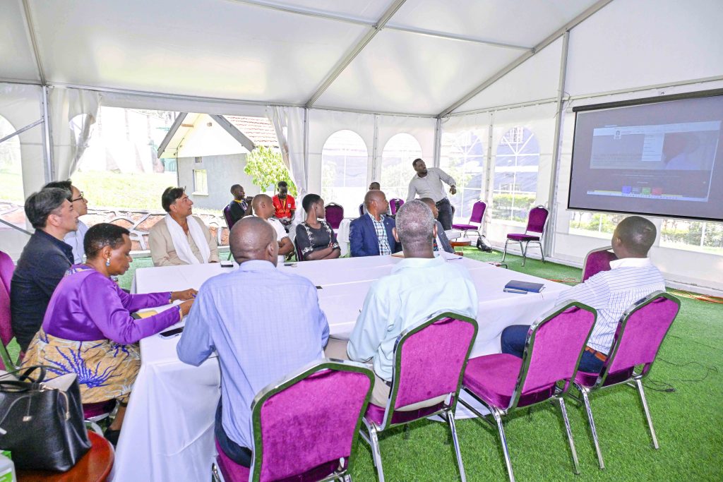 State House Investors Protection Unit (SHIPU) head Col. Edith Nakalema and his staff explaining how the Uganda Electronic Investors Protection Portal (EIPP) works to in a Yoshino Trading Ltd CEO Shamsake Nakamishi and his team during a meeting at SHIPU officers in Kampala on the 30th July 2025. Photos by PPU/Tony Rujuta.