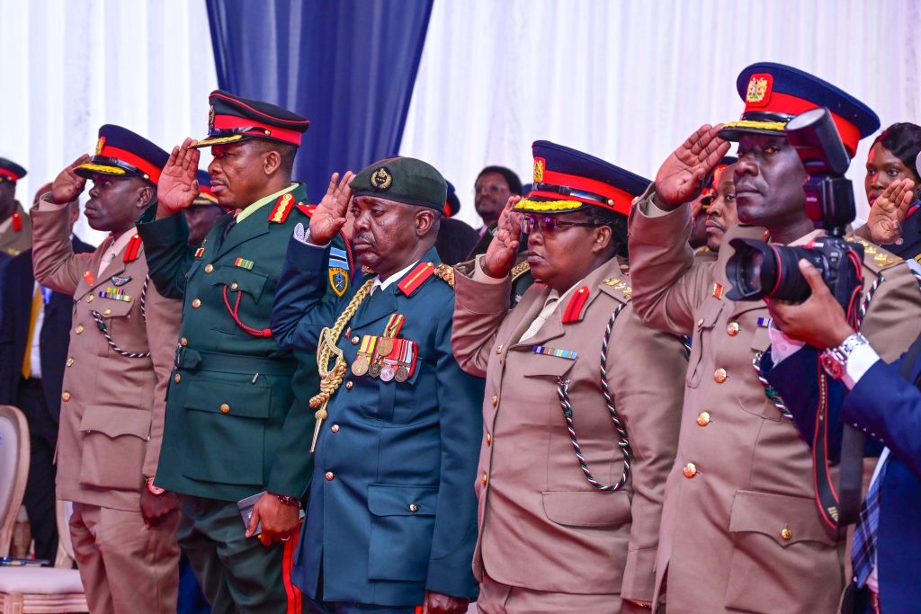 Some of the officers at the National defence College of Kenya who attended President Museveni's lecture on 31st July 2025. PPU Photo,