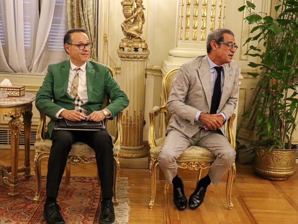 (From Right) Prof. Dr Habil.Dr.Rer.Nat Ashraf Mansour ,Prime Founder And Chairman Of Boad Of Trustees Of German University. President Museveni in Egypt - 11th Aug 2025