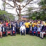 President Museveni poses for a photo with a group of Ugandans from the Diaspora after a meeting at Nakasero on 3rd Sept 2025. PPU Photo.