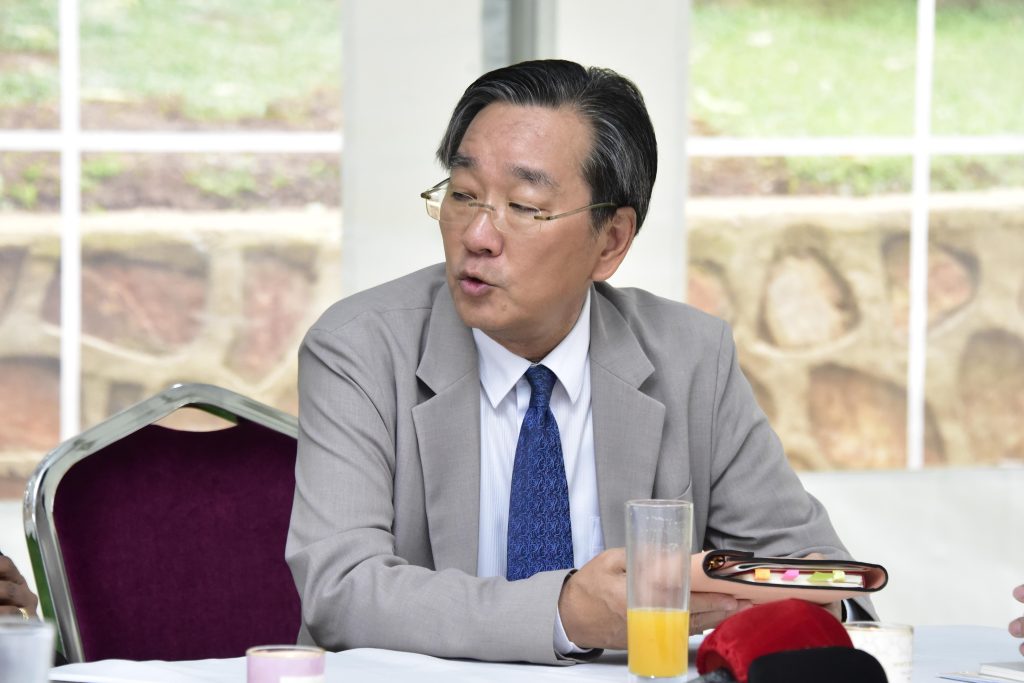 Japanese Ambassador to Uganda, Sasayama Takuya remarking. PPU PHOTO