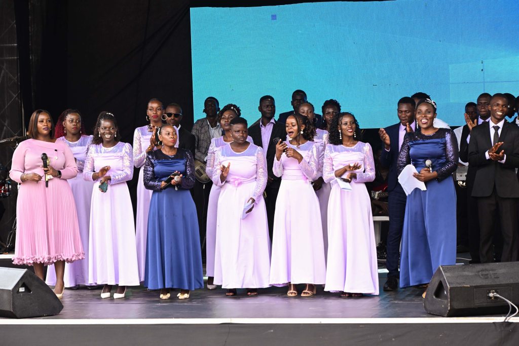 Choir members of Life Restoration Ministries performing during the commissioning of the church at Bujuko on Saturday. PPU Photo