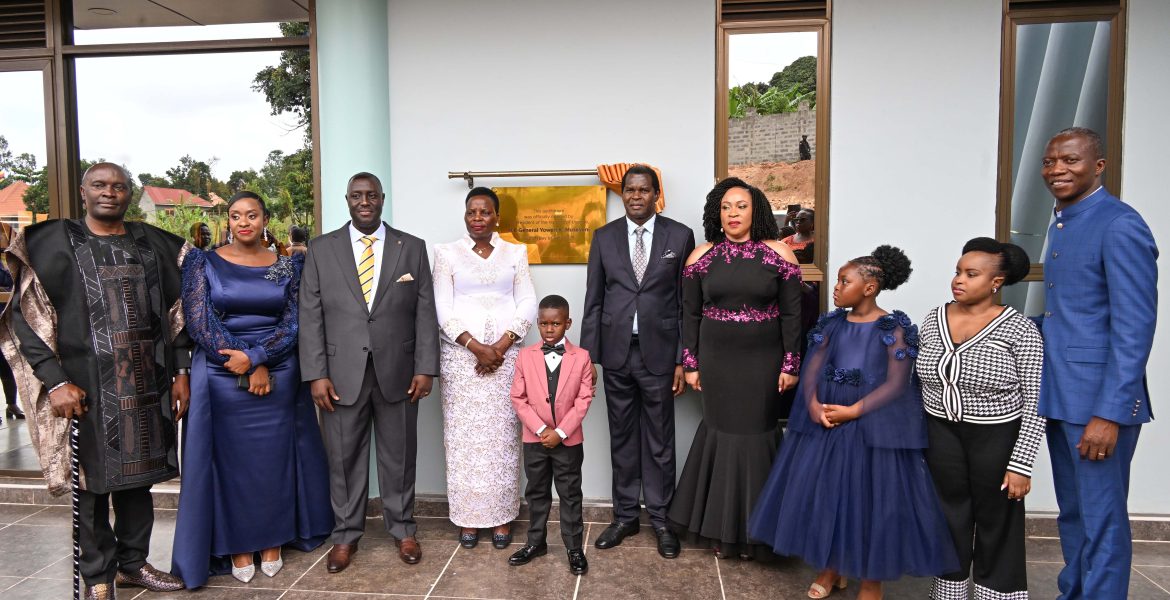 Hon Beatrice Akello (C), State Minister for Economic Monitoring pose for a photo with Pastor Kenneth Kato and his wife Oliver (L) and Pastor kayanja and his wife (