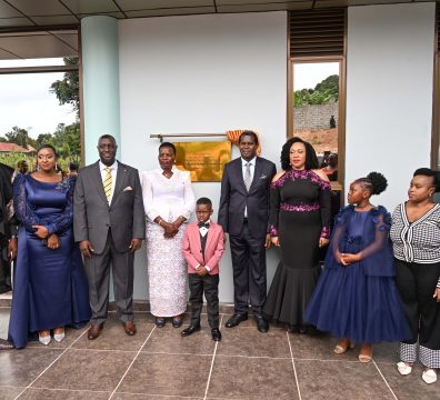 Hon Beatrice Akello (C), State Minister for Economic Monitoring pose for a photo with Pastor Kenneth Kato and his wife Oliver (L) and Pastor kayanja and his wife (