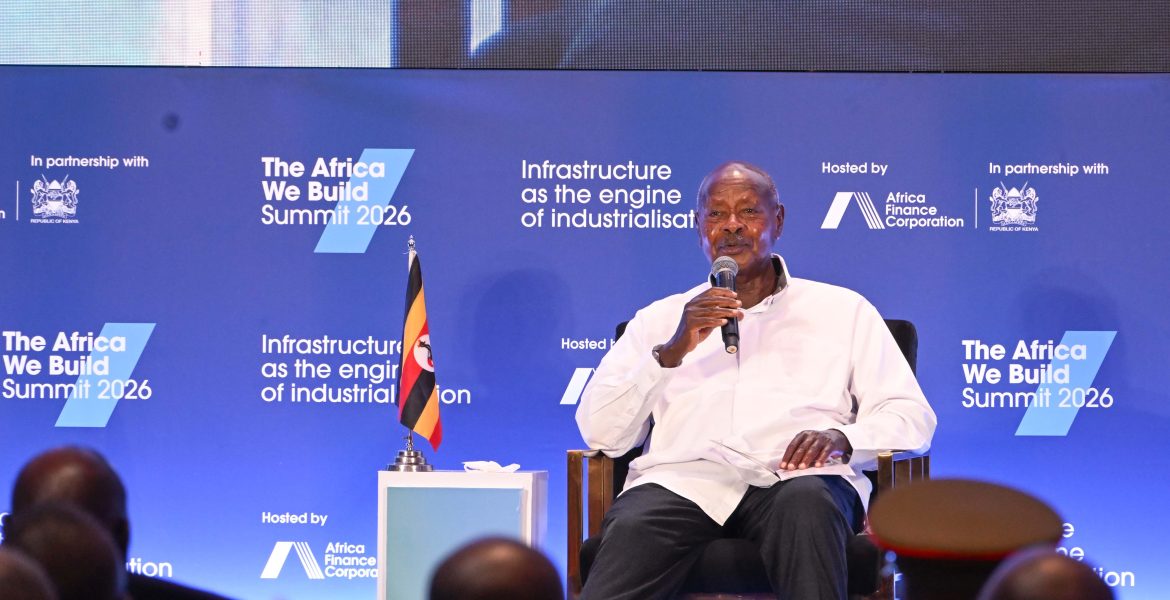 President Museveni addressing delegates during the the Africa We Build Summit 2026 at held at JW Mariot Hotel in Nairobi, Kenya on 23-Apr-2026. PPU Photo