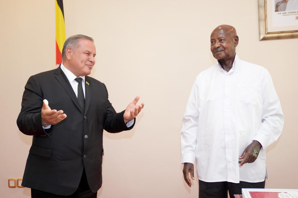 President Museveni meets Ata Serdarov - leader of the Democratic party of Turkmenistan - SHE - 14-May-2026