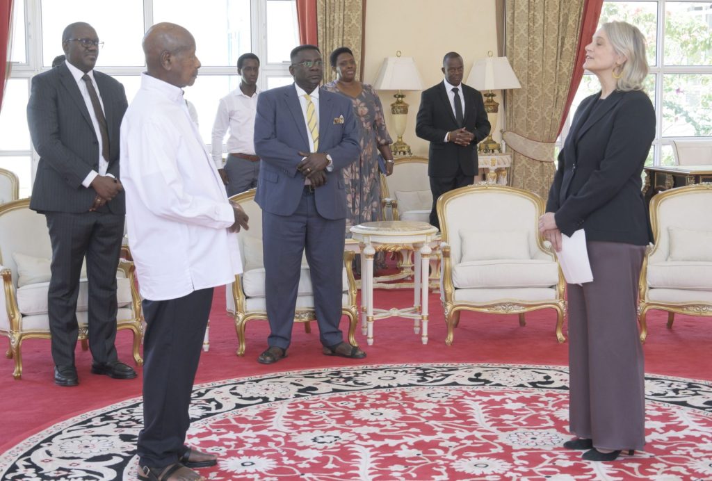 President Museveni Receives Credentials from H.E. Angele van der Heijden-Samura, Ambassador Designate of the Kingdom of the Netherlands at State House Entebbe on 1st September 2026. PPU Photo