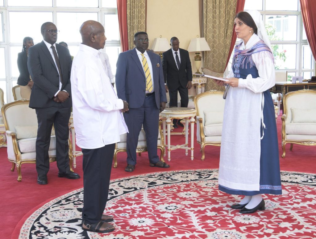 President Museveni Receives Credentials from H.E. Anna-Maria Olsson, Ambassador Designate of the Kingdom of Sweden at State House Entebbe on 1st September 2026. PPU Photo